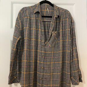 Free People Plaid Button Down